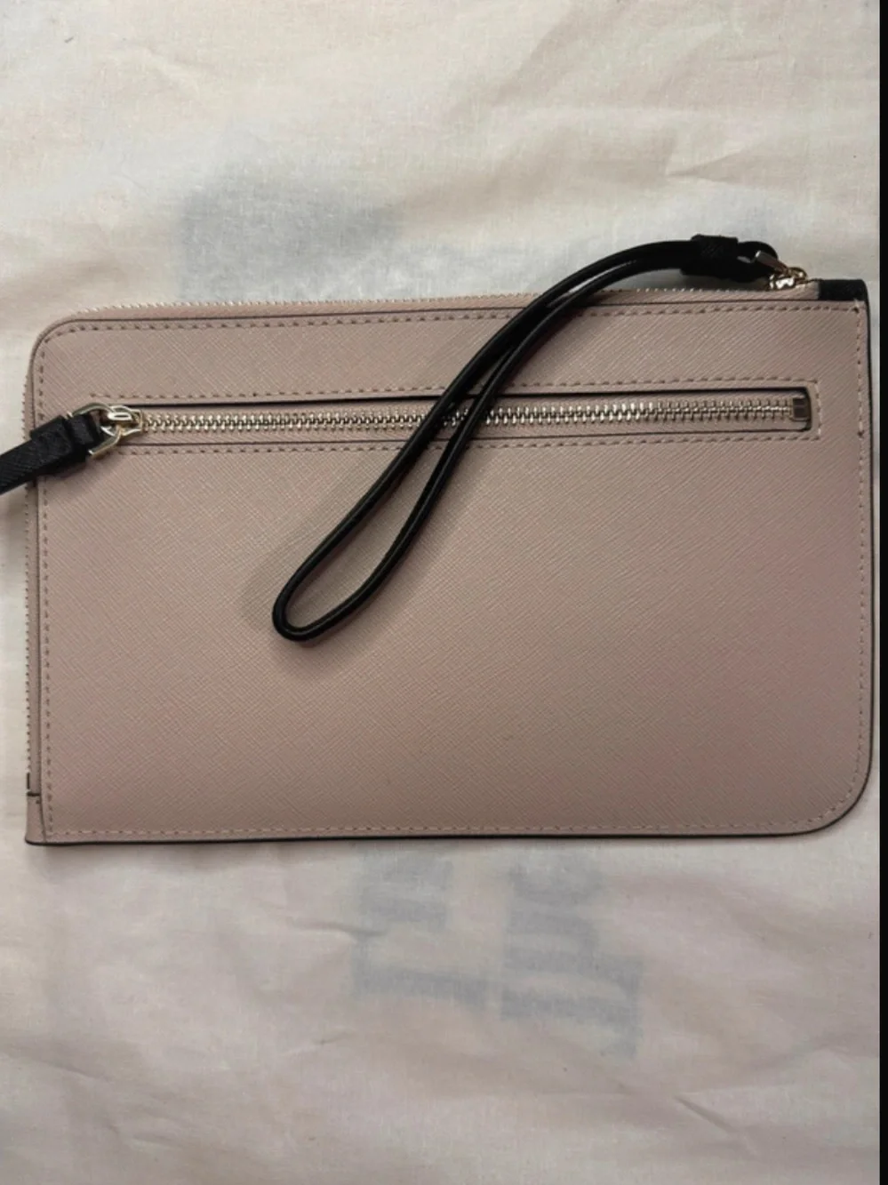 kate spade Blush Pink and Black Saffiano Wristlet NWOT